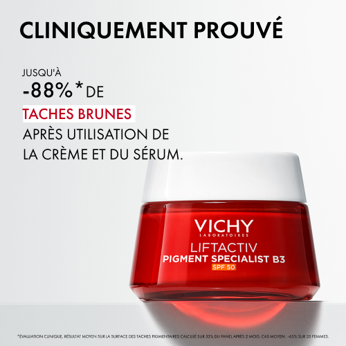 Vichy Liftactiv B3, jar with study results in French