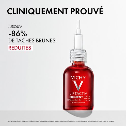 Vichy Liftactiv Specialist B3, dropper bottle with study results in French