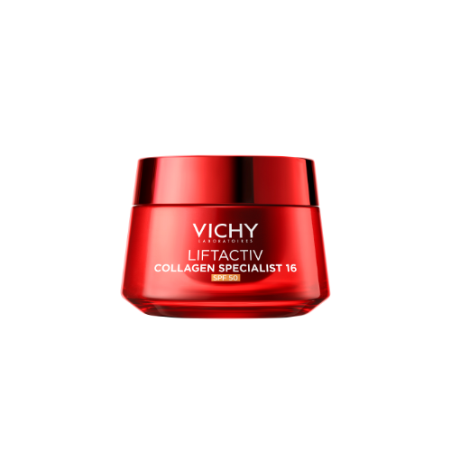 Vichy LiftActiv Collagen Specialist Day Cream SPF 50, front of the jar