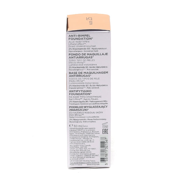 Vichy Liftactiv Flexiteint, side view of the box