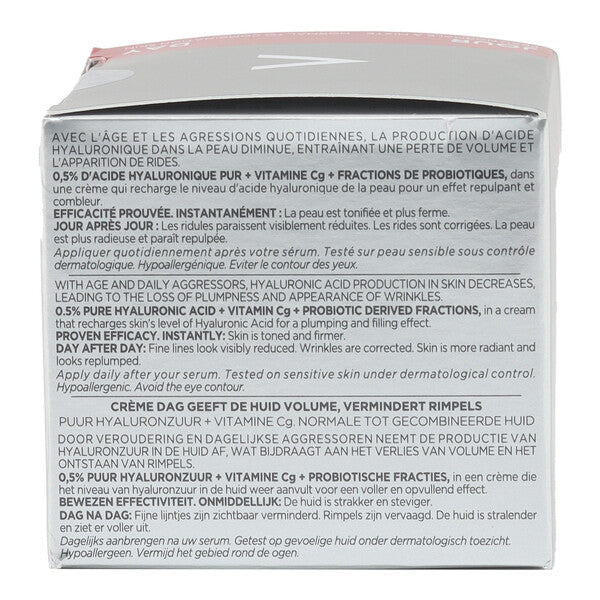 Vichy Liftactiv Hyaluronic Specialist, back of the box with directions