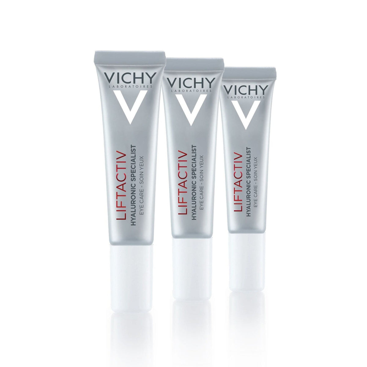 Vichy Liftactiv, three tubes in a row on a white background