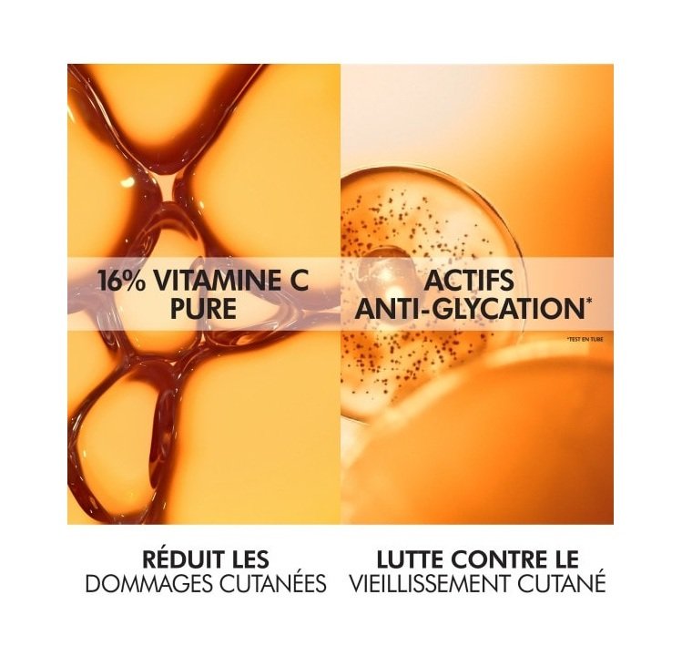 Vichy Liftactiv Vitamin C, key ingredients: pure vitamin C and anti-glycation actives