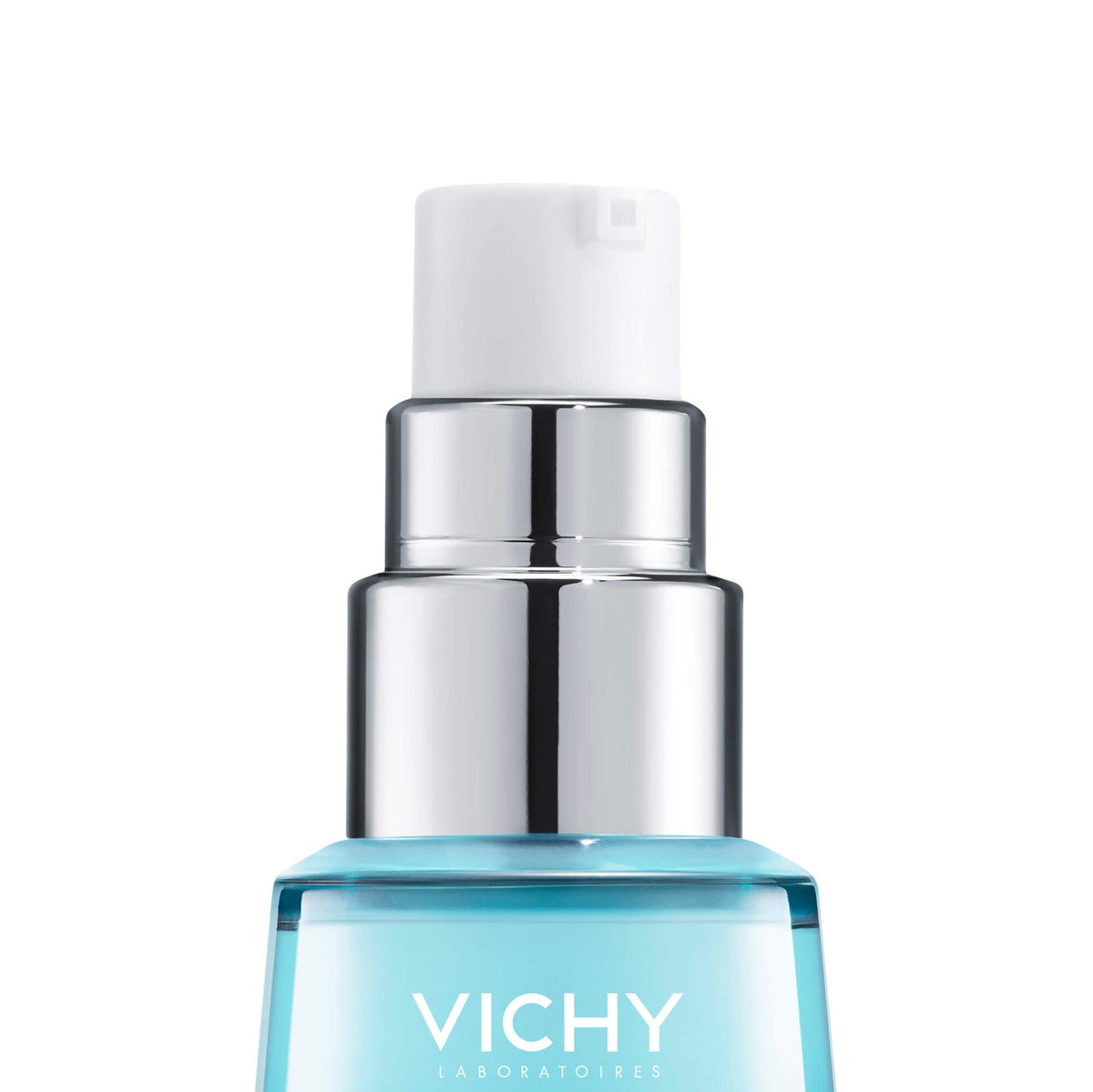 Vichy Mineral 89, close-up of the pump and top of the bottle