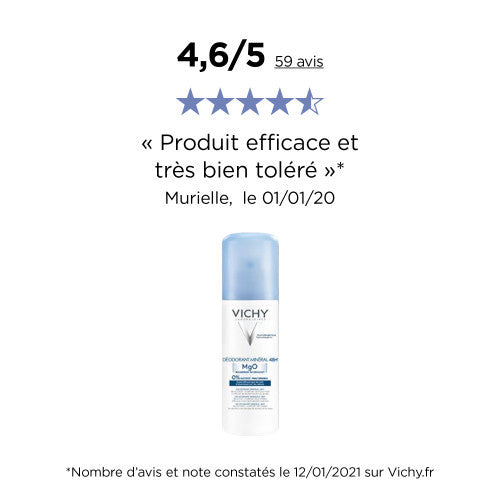 Vichy Mineral 48H Aerosol Deodorant 125ml aluminum-free spray can, alternate angle