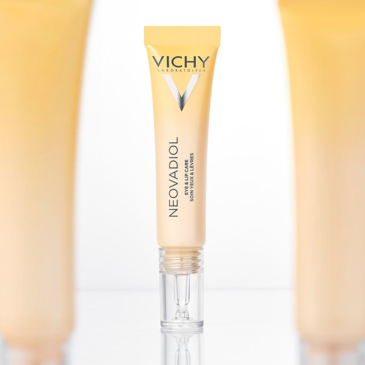 Vichy Neovadiol, front of the tube between two blurred tubes