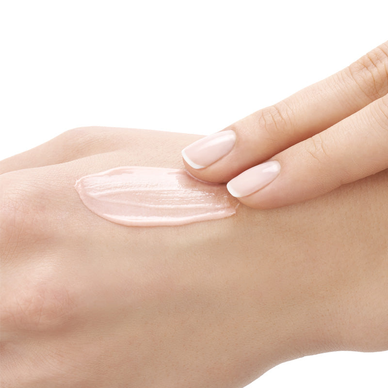 Vichy Neovadiol Rose Platinium, pink cream swatch on the back of a hand