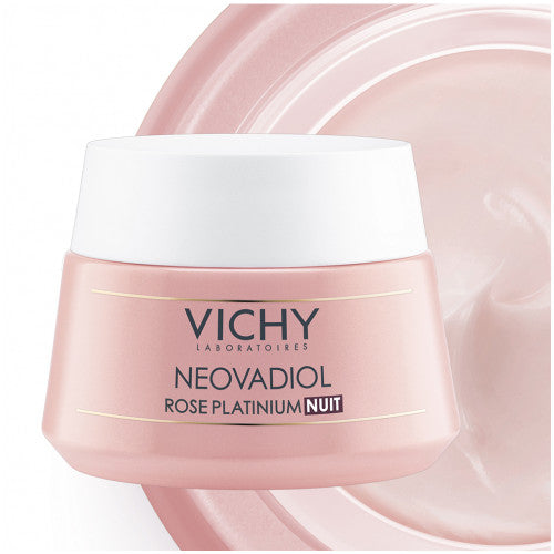 Vichy Neovadiol Rose Platinium Night Cream 50ml for post-menopausal skin, packaging detail