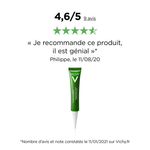 Vichy Normaderm S.O.S. Sulphur Anti-Blemish Paste 20ml spot treatment tube, ingredient panel