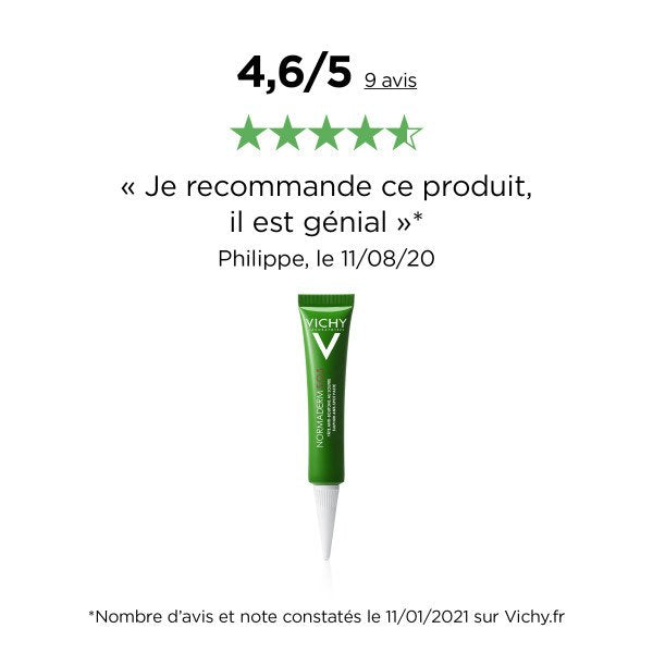 Vichy Normaderm, customer rating card in French with the tube