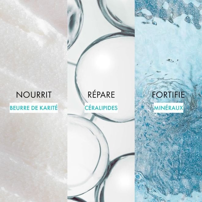 Vichy Minéral 89, ingredient visual: shea butter, ceralipids and minerals
