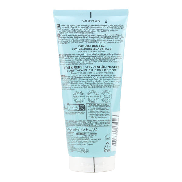 Vichy Pureté Thermale 200ml, back of the tube