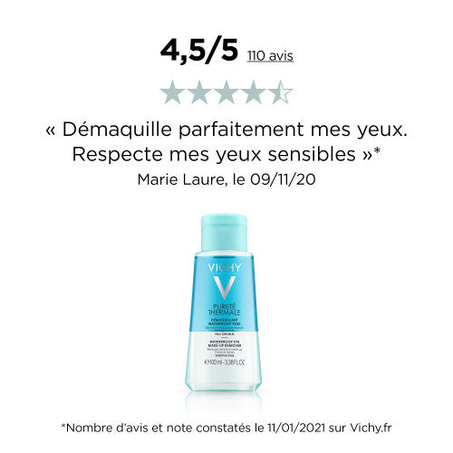 Vichy Pureté Thermale Waterproof Eye Makeup Remover 100ml, side view