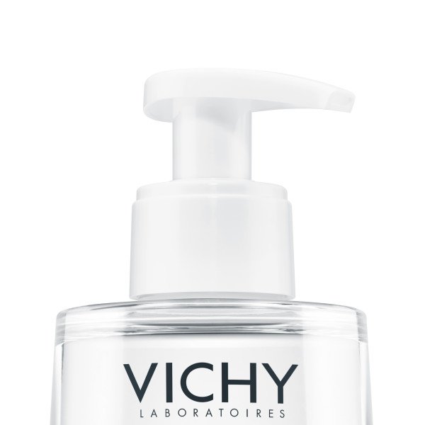 Vichy Pureté Thermale, close-up of the pump and the Vichy logo