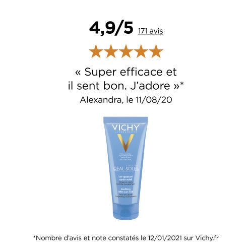 Vichy Solaire Soothing After Sun Milk 300ml, ingredient panel