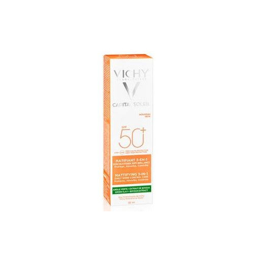 Vichy Capital Soleil SPF 50 Matifying Face Cream 50ml, ingredient panel