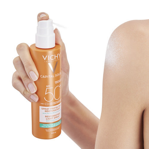Vichy Capital Soleil SPF 50 Moisturizing Protective Body Spray 200ml, product close-up