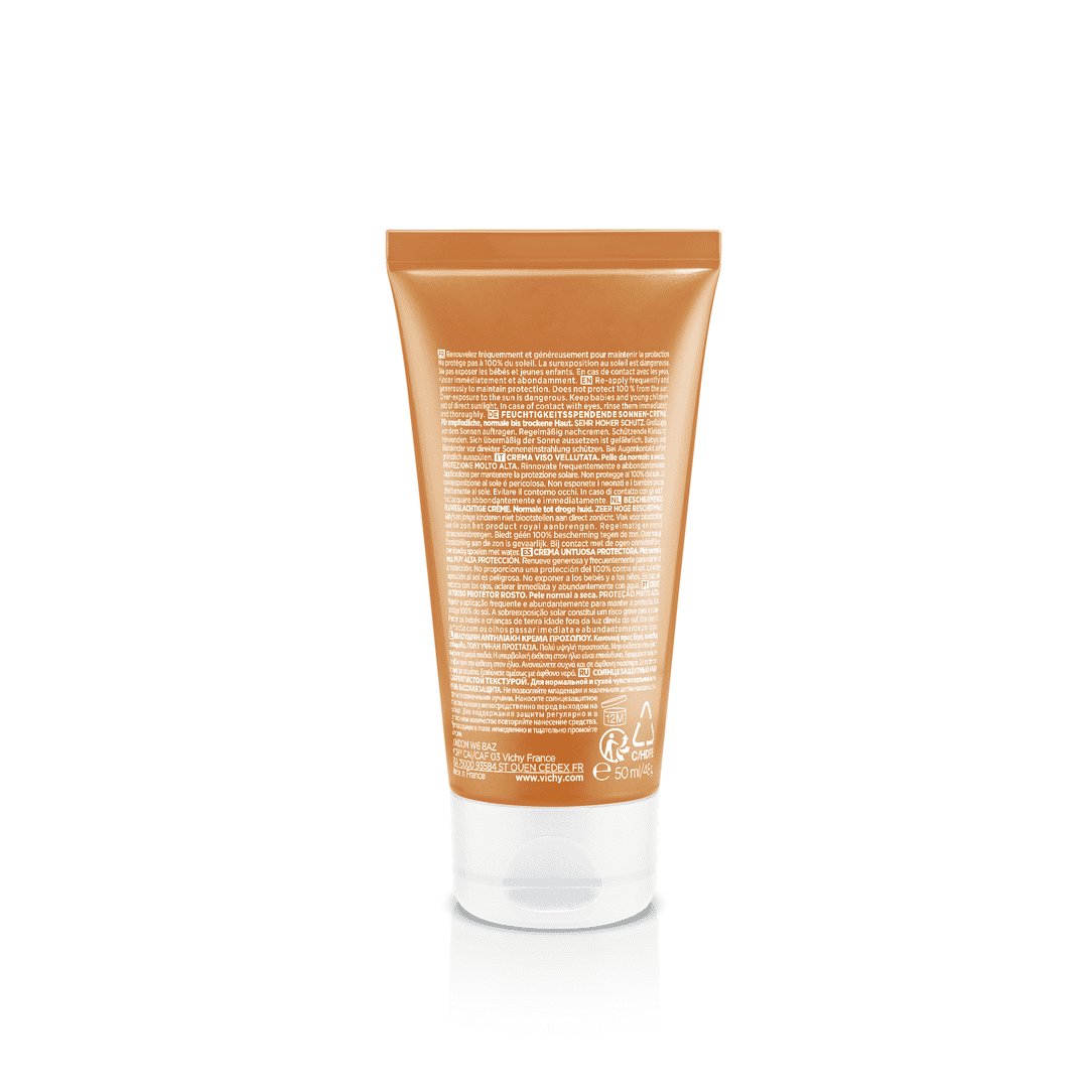 Vichy Capital Soleil 50ml, back of the tube with directions