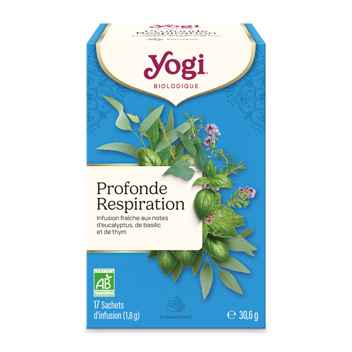 Yogi Tea Breathe Deep Organic Herbal Tea 30.6g, front of the box